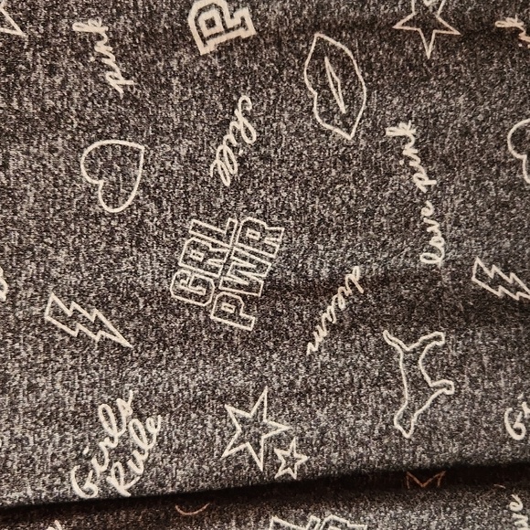 Victorias Secret Pink Womens Sleep Shirt GRL PWR Long Sleeve Cozy Black Small - Picture 2 of 16